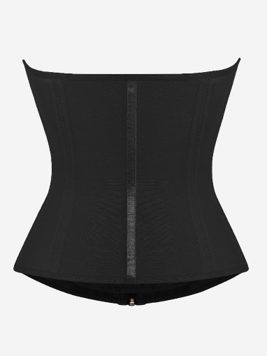 Luxe Seamless Vest is a full vest  trainer that is great for snatching the bra bulge.

It has a zipper on top for a seamless look. Three hook closure underneath. 
This waist trainer has a great fit, versatile, discreet, and durable.

It offers full coverage back and thick straps for a more comfortable fit. Any comfort seekers will love this. 

Two layers of compression on the abdomen, effectively tightening the abdomen; the inner layer has a front and center button design, which is adjustable, and the outer