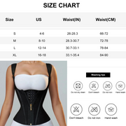 Luxe Seamless Vest is a full vest  trainer that is great for snatching the bra bulge.

It has a zipper on top for a seamless look. Three hook closure underneath. 
This waist trainer has a great fit, versatile, discreet, and durable.

It offers full coverage back and thick straps for a more comfortable fit. Any comfort seekers will love this. 

Two layers of compression on the abdomen, effectively tightening the abdomen; the inner layer has a front and center button design, which is adjustable, and the outer
