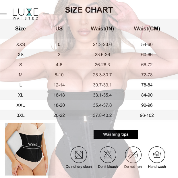 Luxe waisted size chart