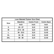 luxe waisted size chart