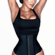 Luxe waisted Womens Waist Trainers SMALL Satin black classic waist trainer